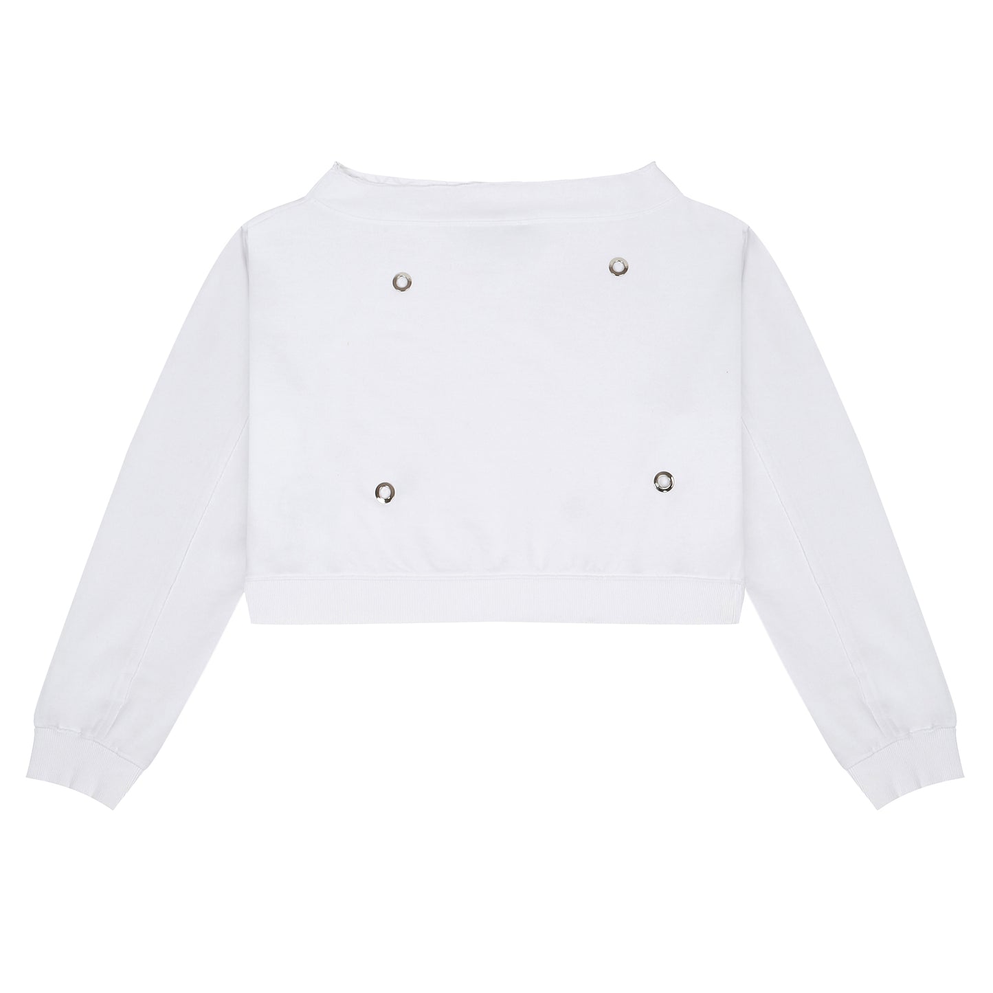 DROP SHOULDER SWEATSHIRT - WHITE “ RIVET”