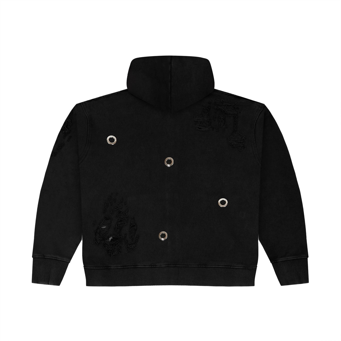 ZIPPER HOODIE - CHARCOAL “RIVET”