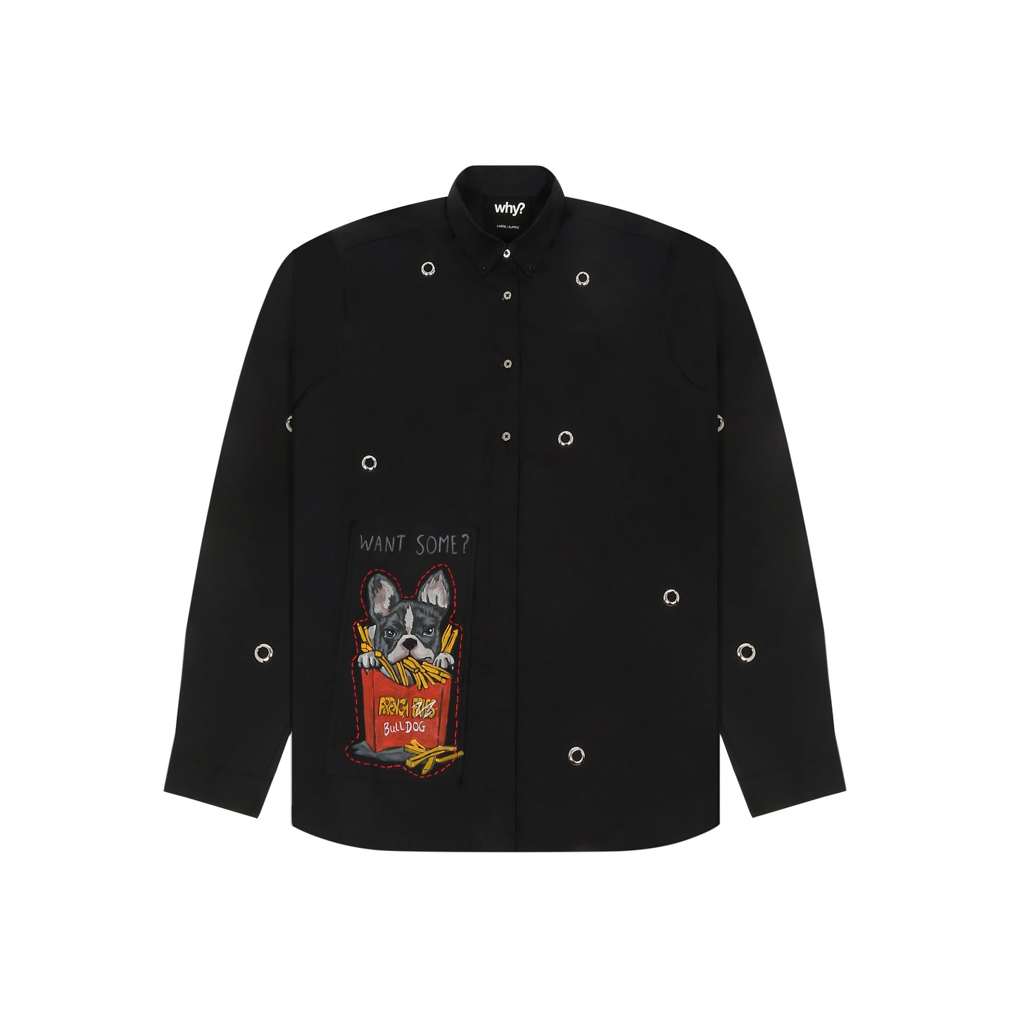 BLACK - SHIRT DRESS "HAND PAINTED"