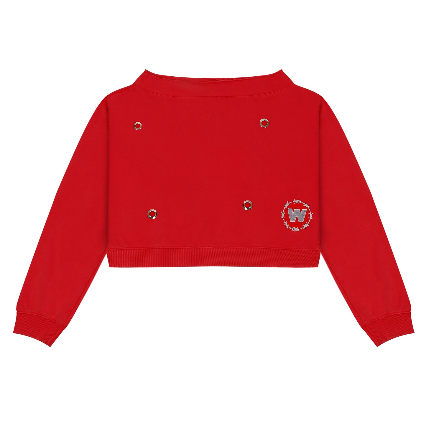 DROP SHOULDER SWEATSHIRT- RED “RIVET”
