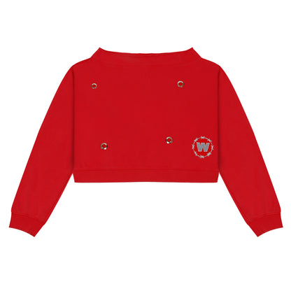 DROP SHOULDER SWEATSHIRT- RED “RIVET”