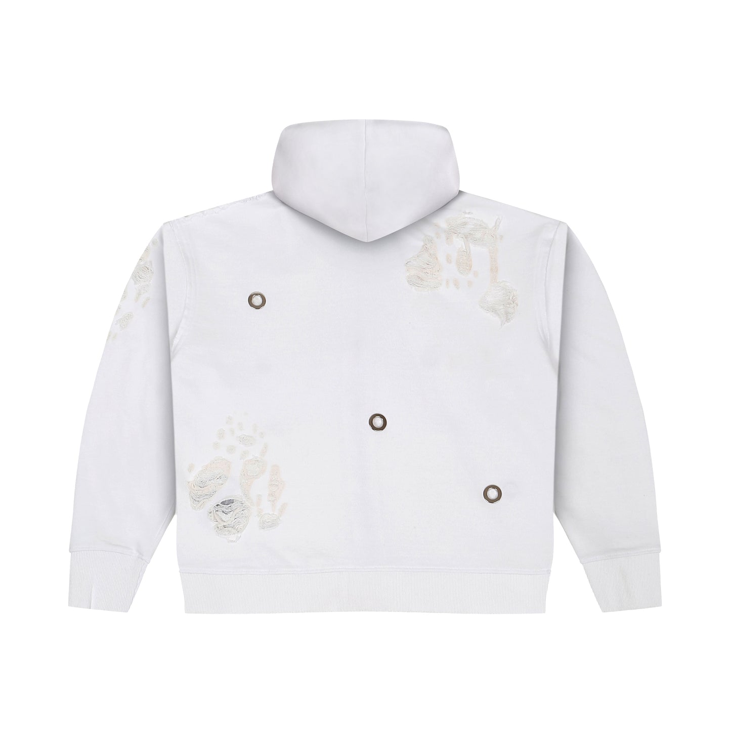 ZIPPER HOODIE - WHITE “RIVET”