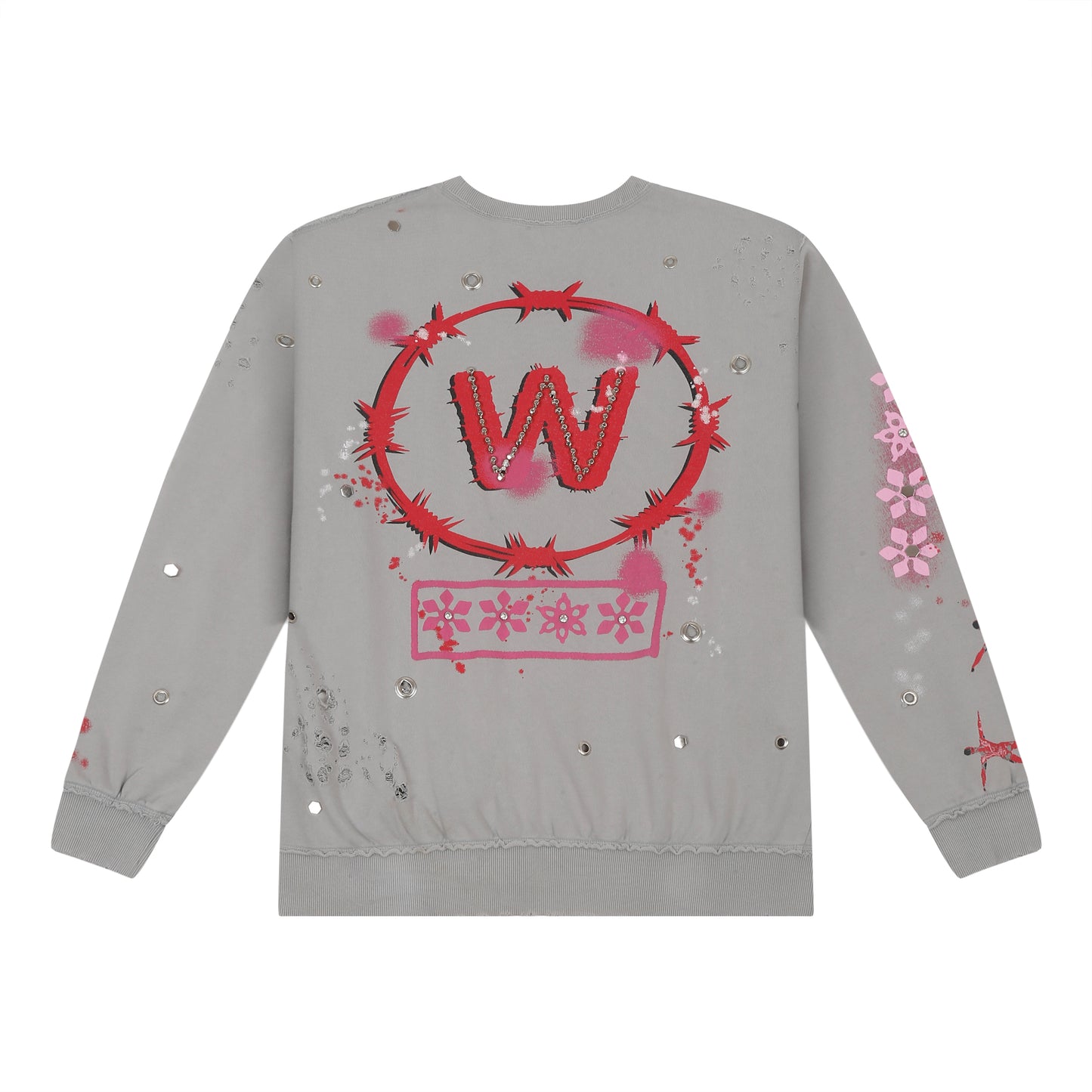 Embellished Sweatshirt - Ice "Fly Me To The Moon"