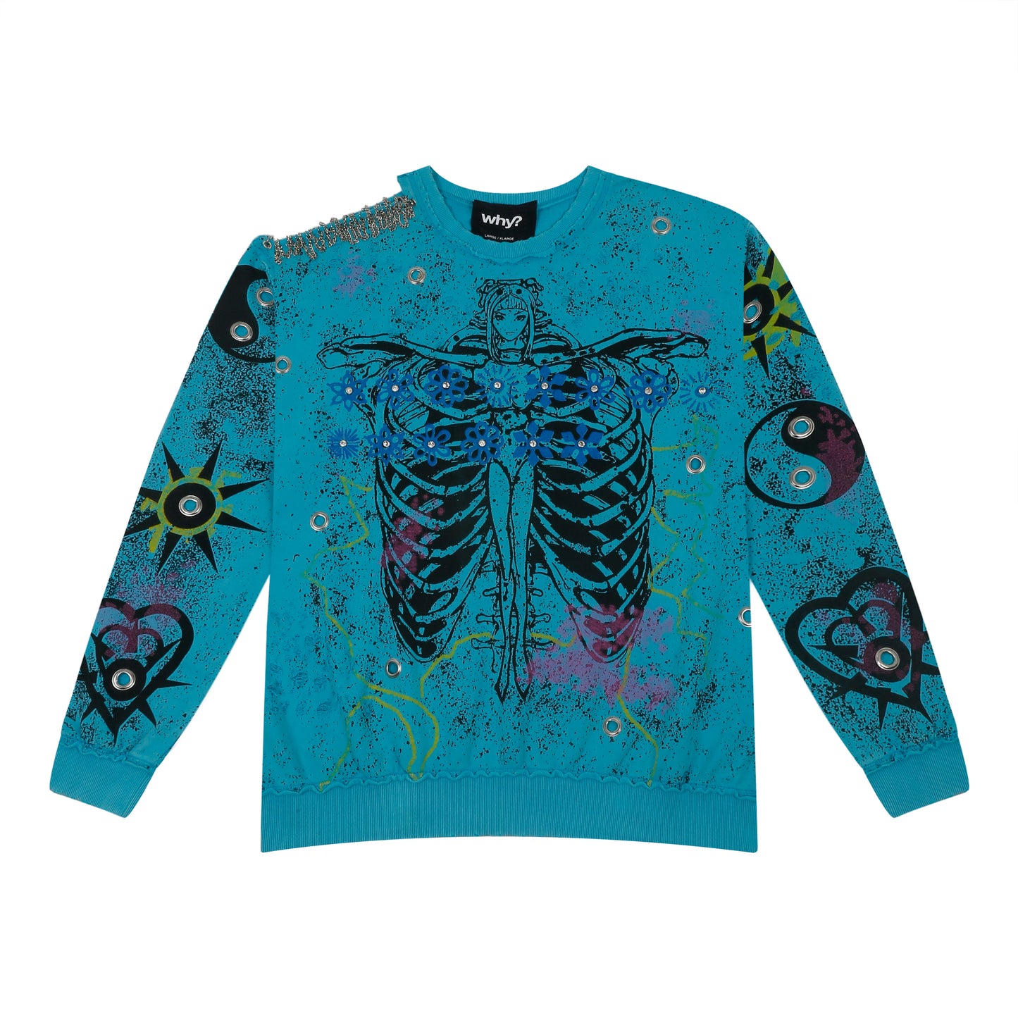 Embellished Sweatshirt - Mineral "Bare My Soul"