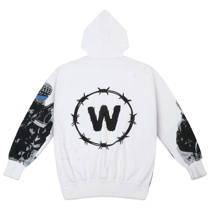 Hoodie - White "Shoot At Sight"